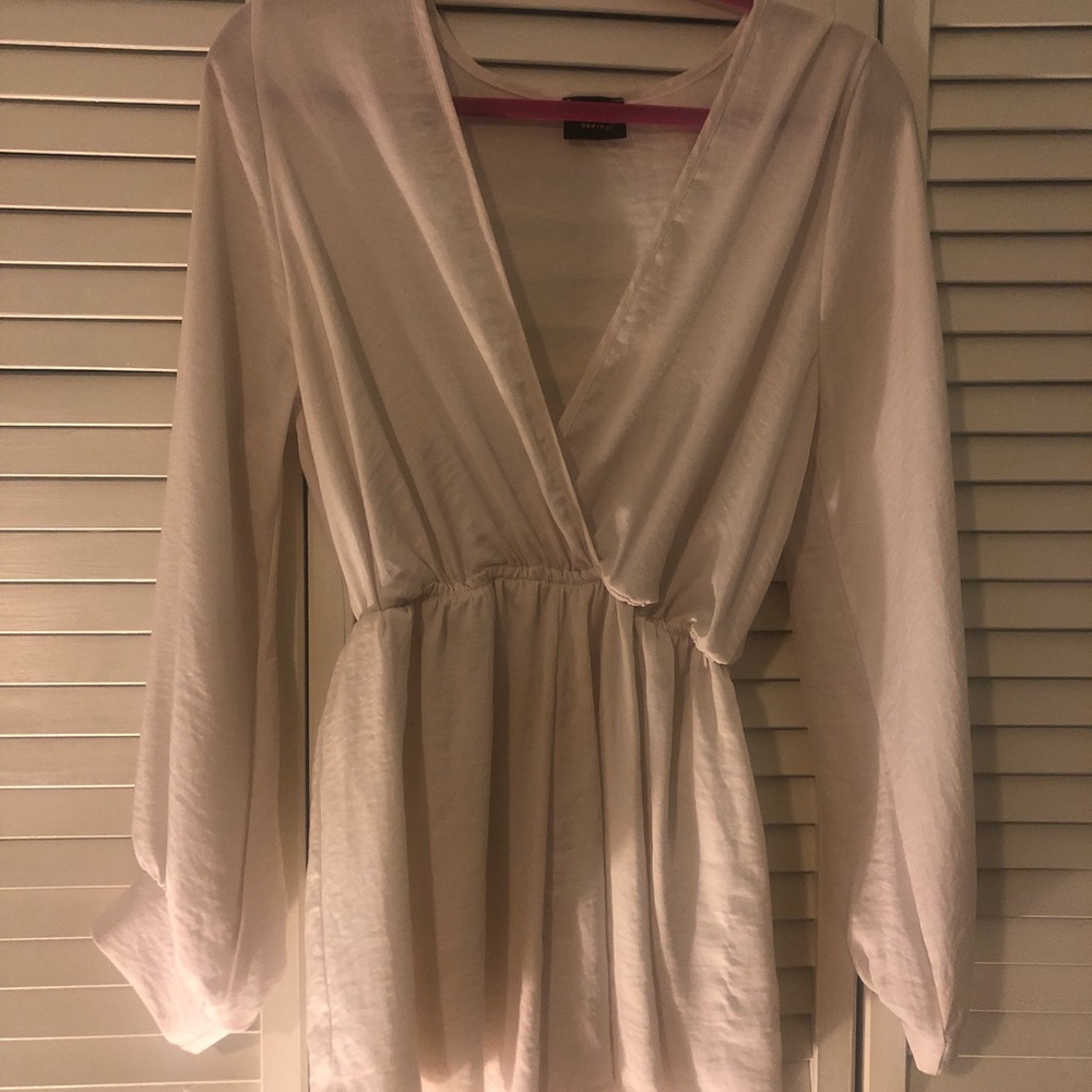 Beige silky romper